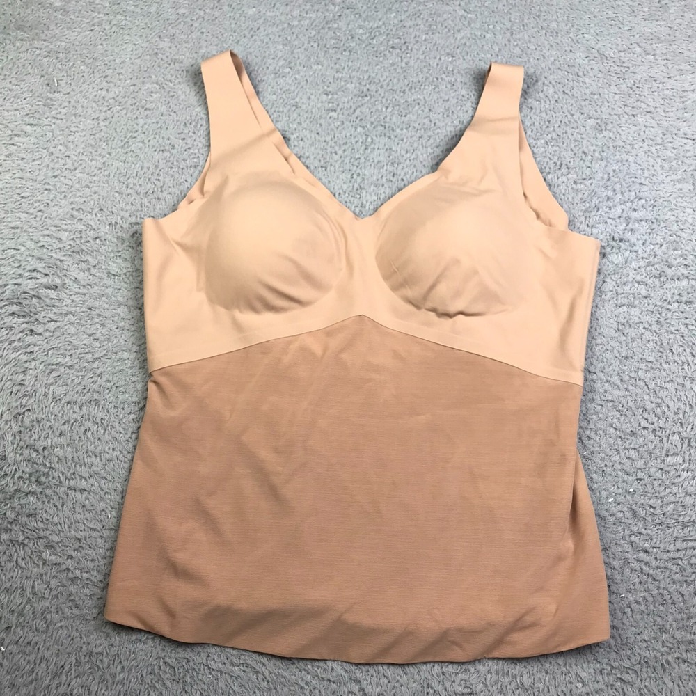 Honeylove Shapewear Liftwear Tank Womens 2X Beige Slimming Shaping Built In Bra